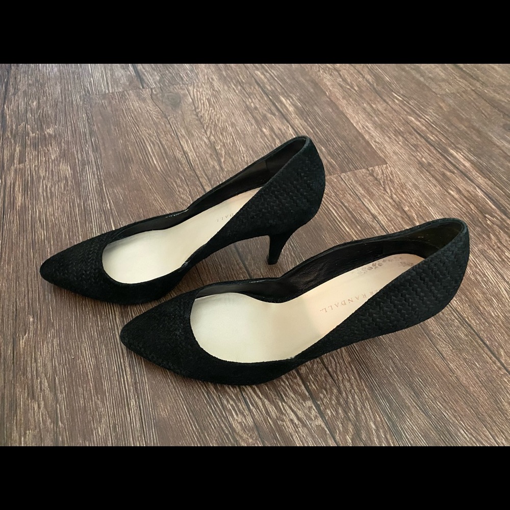 Black suede heels